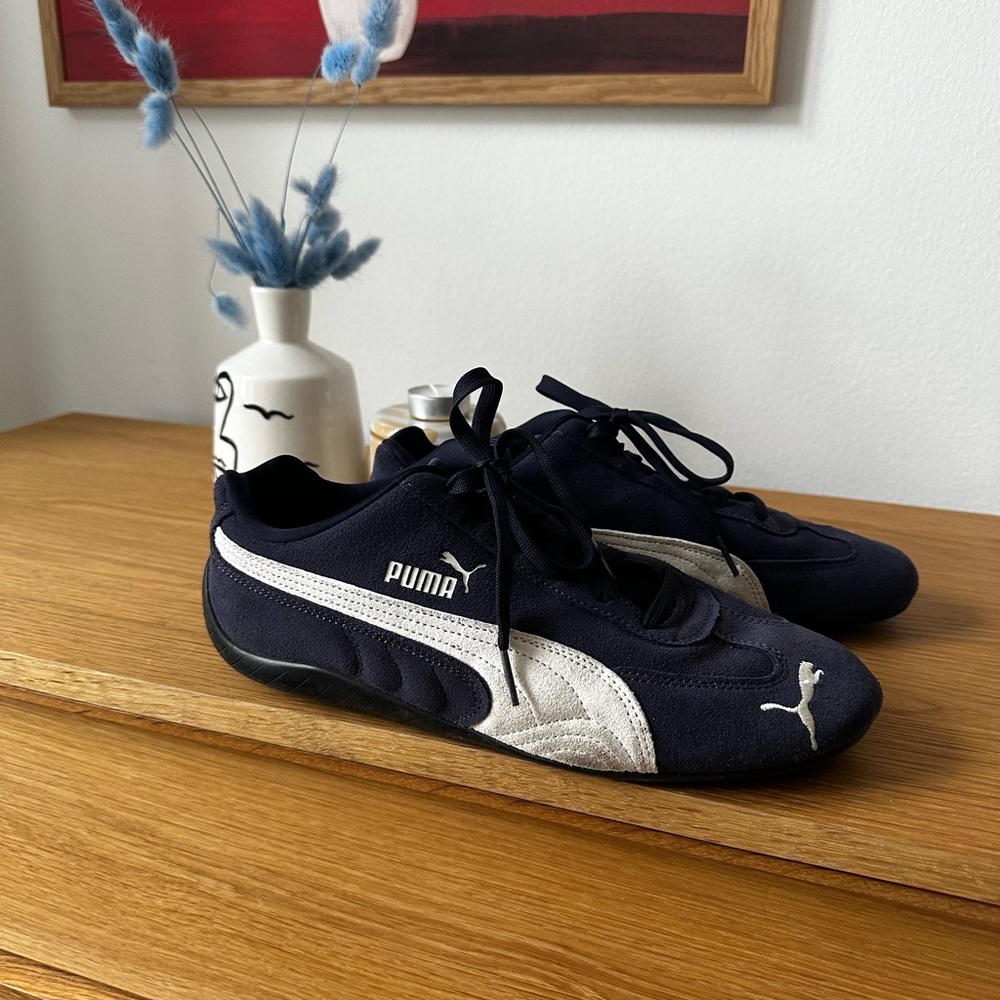 Puma Speedcat Suede Navy and White Sneakers